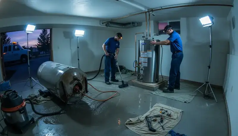 Expert Plumbing Pro - late-night-water-heater-rupture-and-replacement-in-cherry-creek-vista